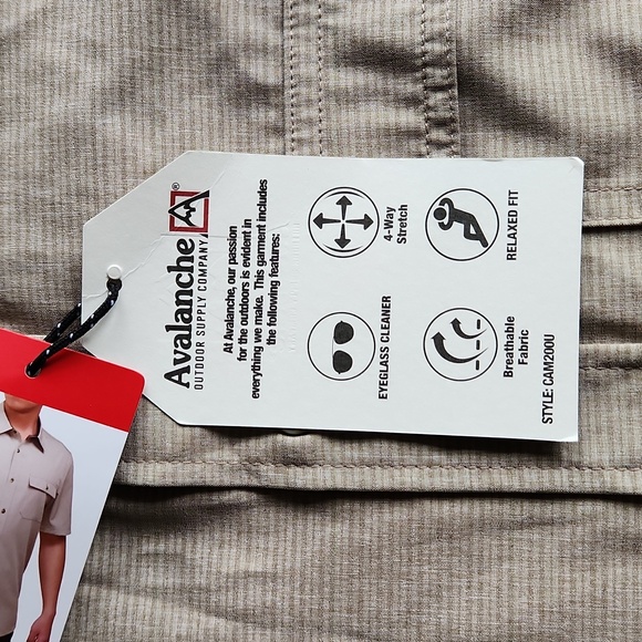 Avalanche mens button down casual slshort sleeve size large shirt - Picture 7 of 8